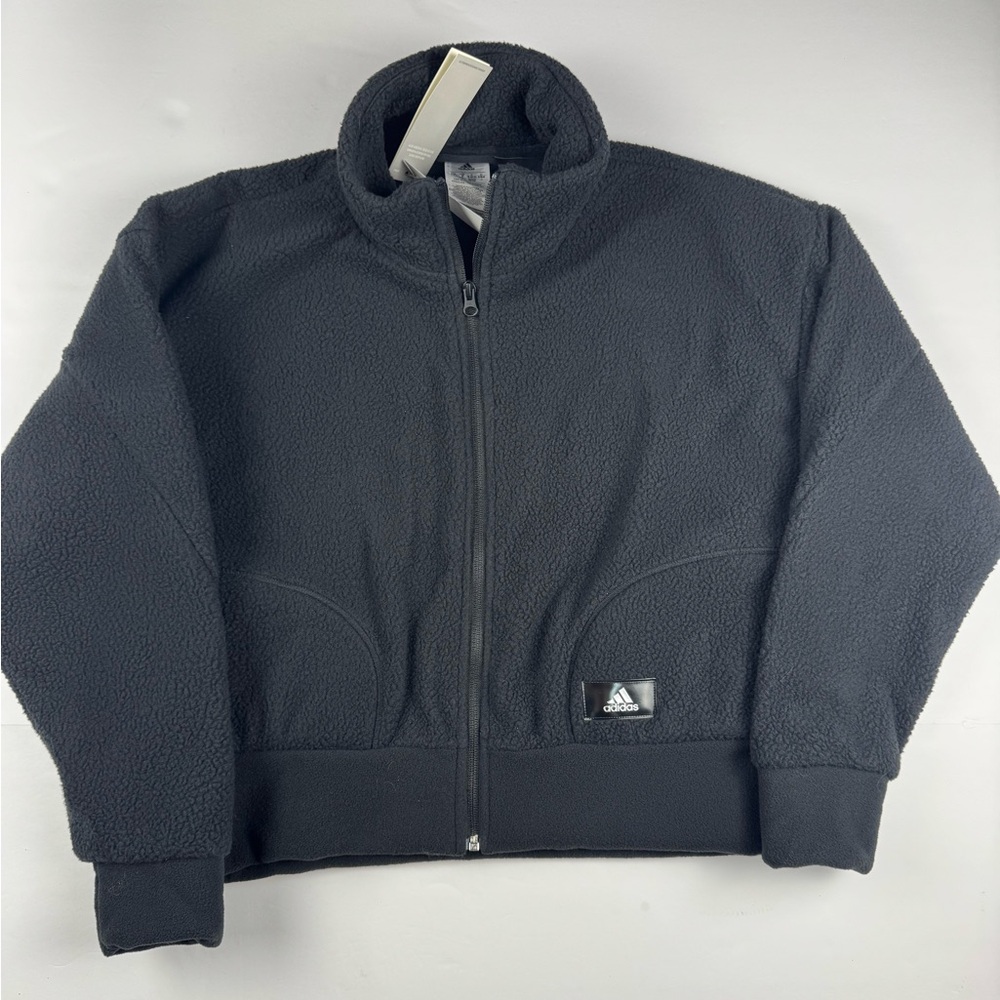 Adidas Men's Charcoal Performance Fleece Jacket